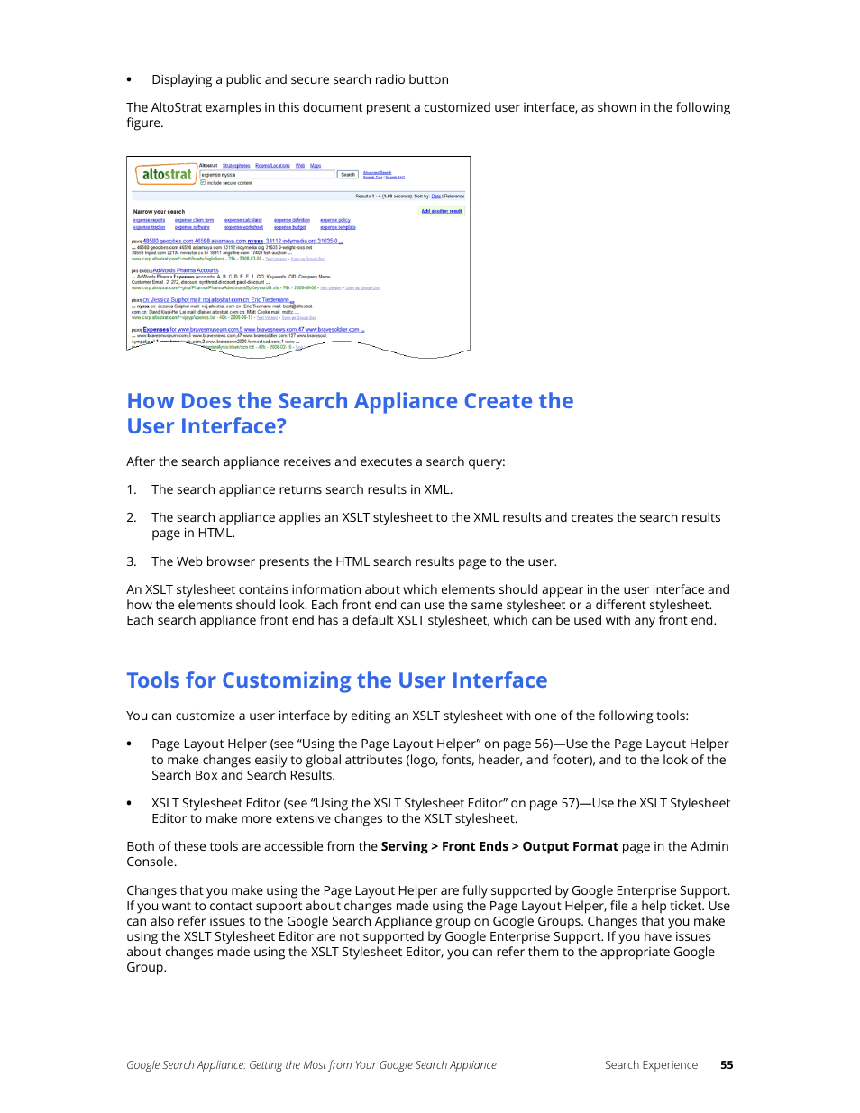 Tools for customizing the user interface | Google Search Appliance Getting the Most from Your Google Search Appliance User Manual | Page 55 / 77