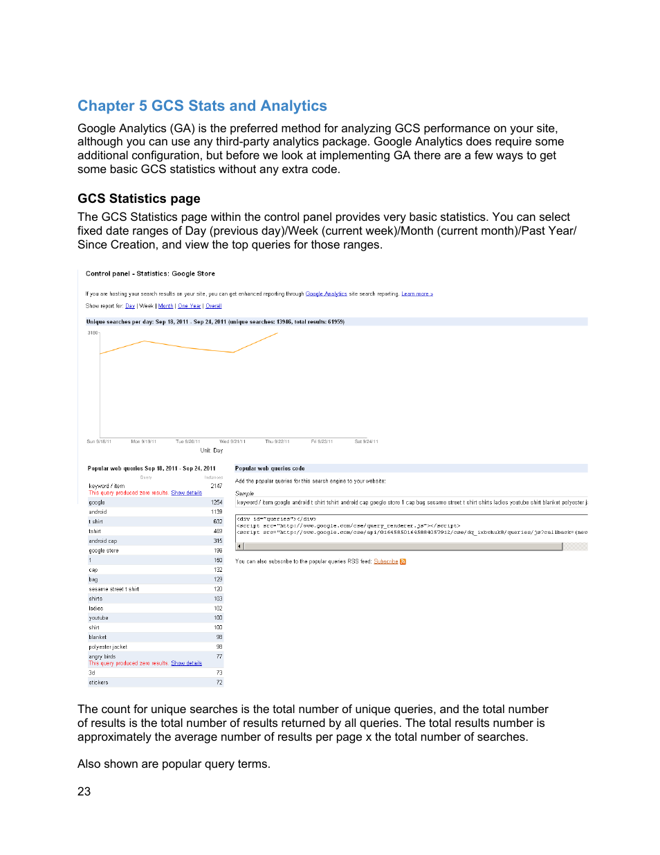 Chapter 5 gcs stats and analytics | Google Commerce Search Deployment Guide User Manual | Page 23 / 29