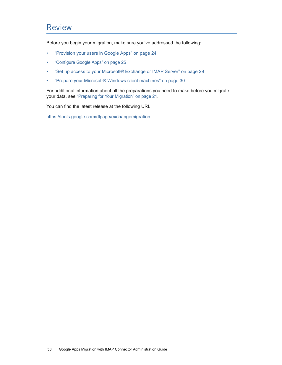 Review | Google Apps Migration for Microsoft Exchange Administration Guide User Manual | Page 38 / 78