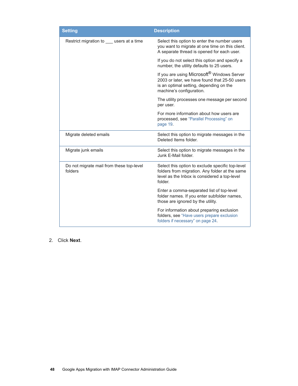 Google Apps Migration for Microsoft Exchange Administration Guide User Manual | Page 48 / 78