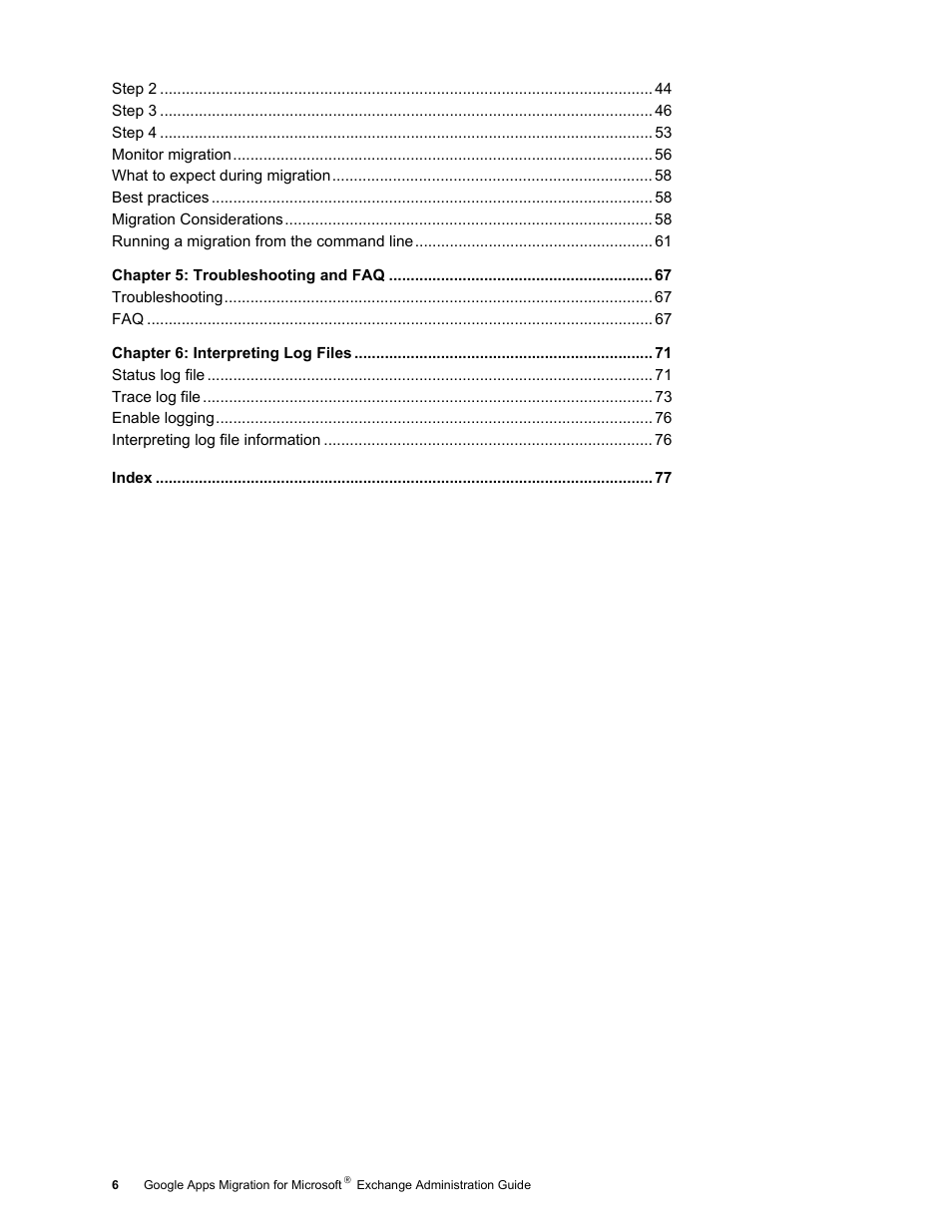 Google Apps Migration for Microsoft Exchange Administration Guide User Manual | Page 6 / 78