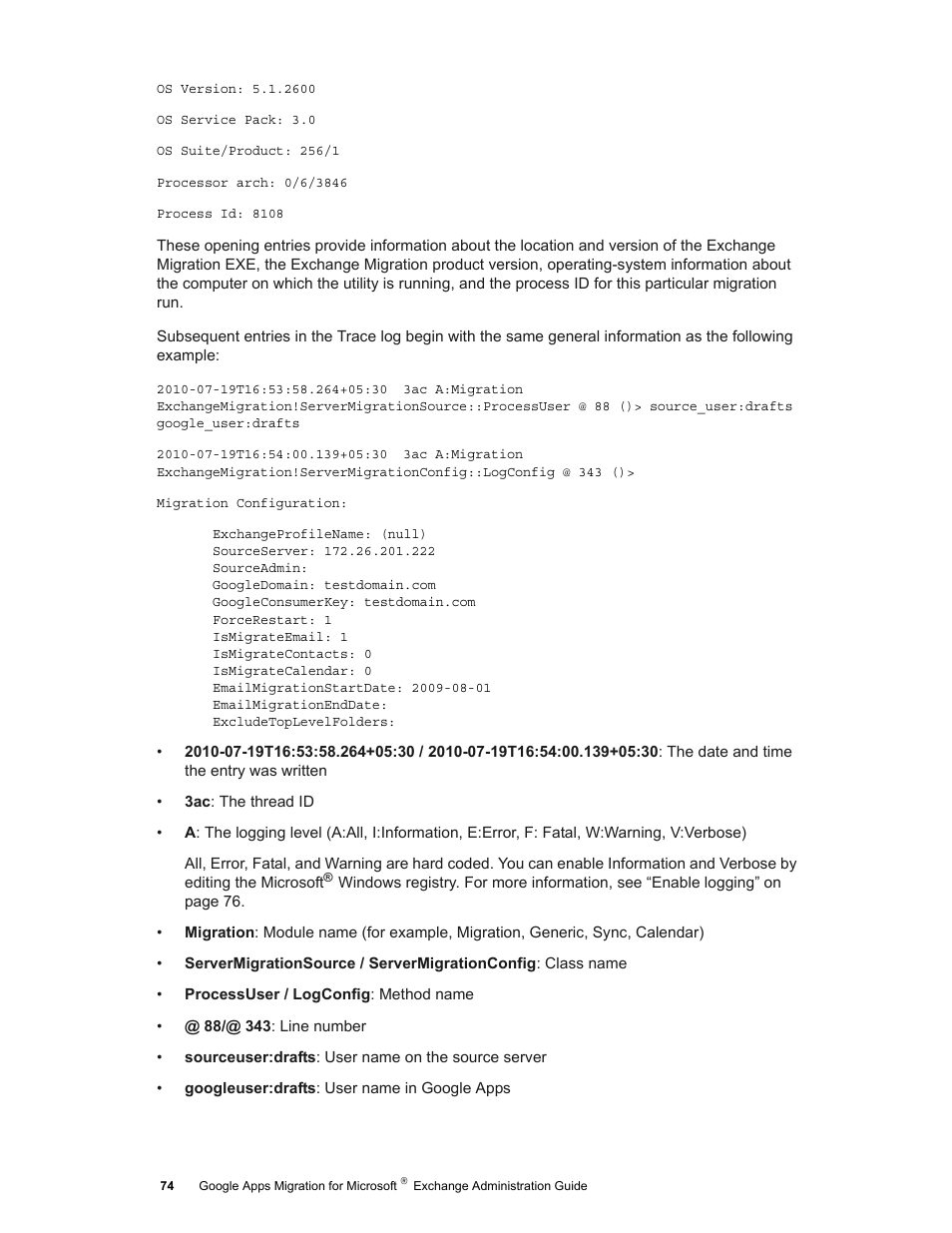 Google Apps Migration for Microsoft Exchange Administration Guide User Manual | Page 74 / 78