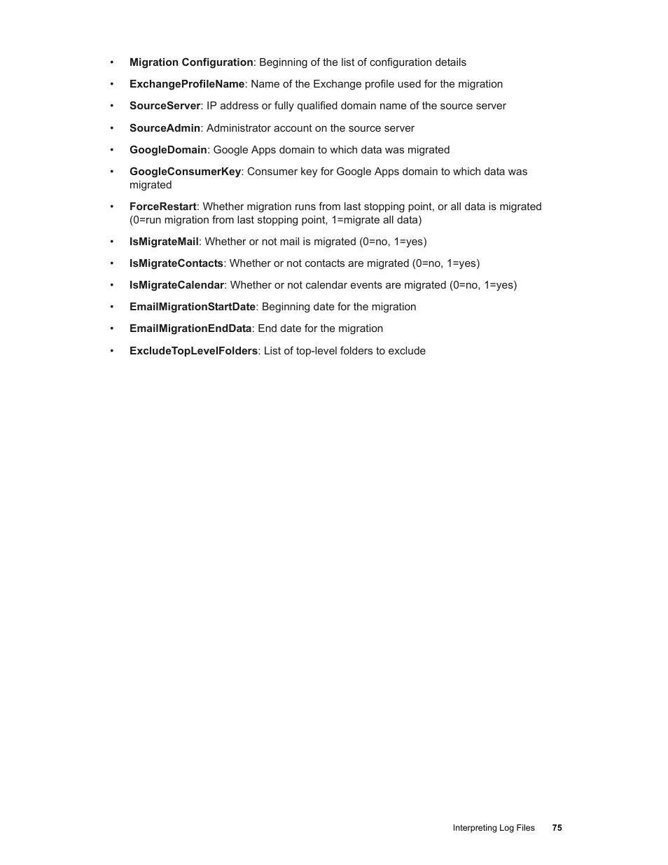 Google Apps Migration for Microsoft Exchange Administration Guide User Manual | Page 75 / 78