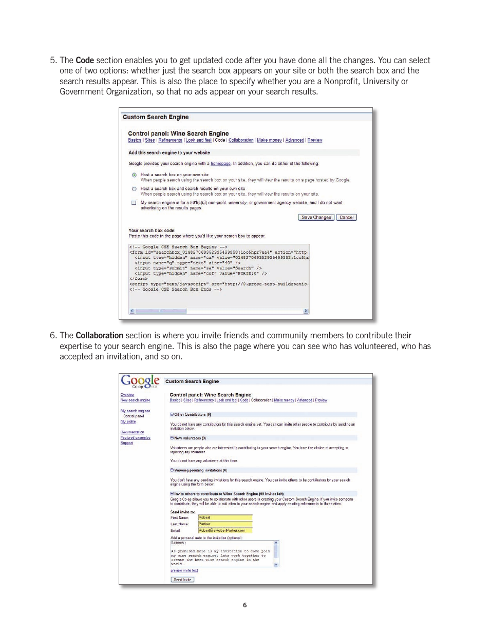 Google Custom Search Engine (beta) Starter Guide User Manual | Page 6 / 8