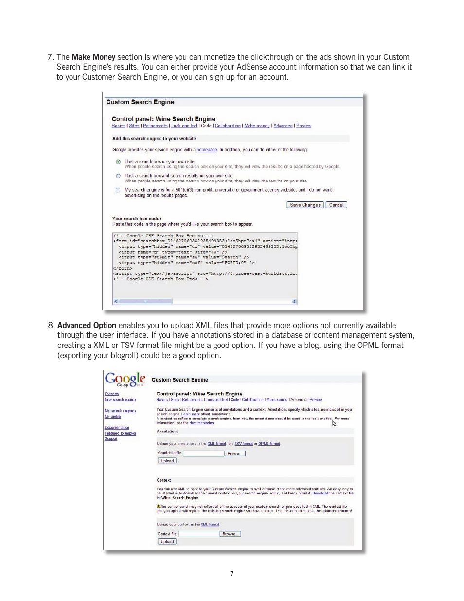 Google Custom Search Engine (beta) Starter Guide User Manual | Page 7 / 8