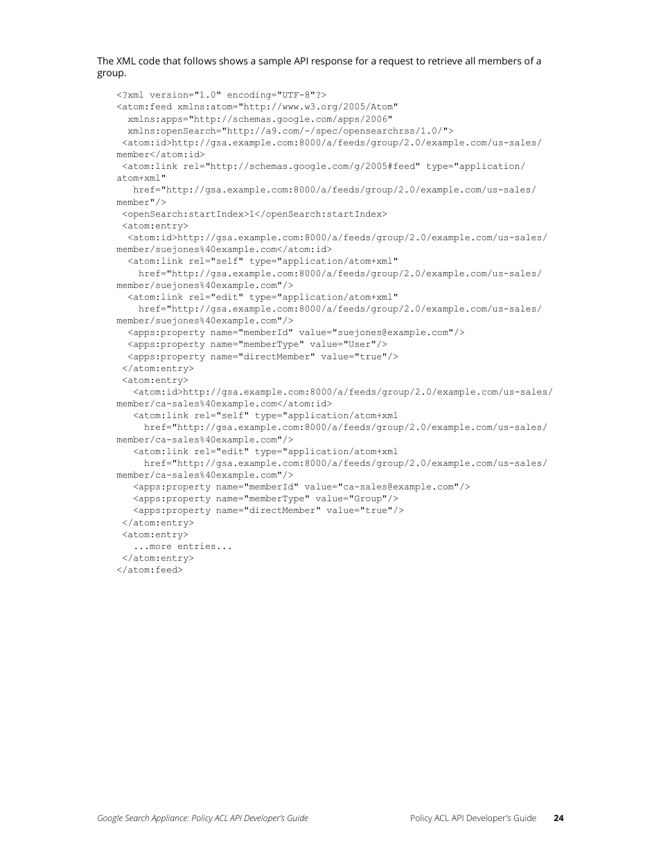 Google Search Appliance Policy ACL API Developers Guide User Manual | Page 24 / 24