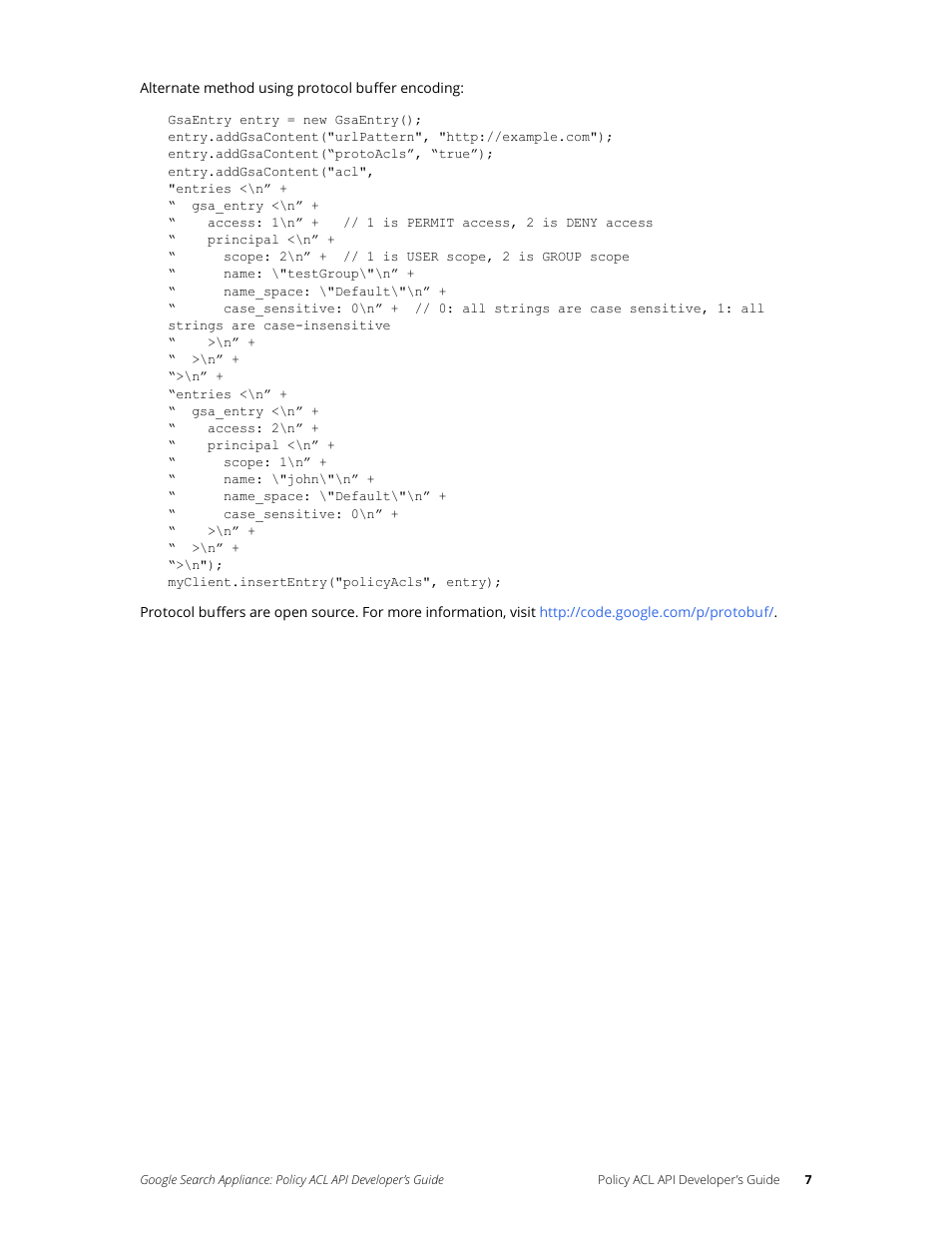 Google Search Appliance Policy ACL API Developers Guide User Manual | Page 7 / 24