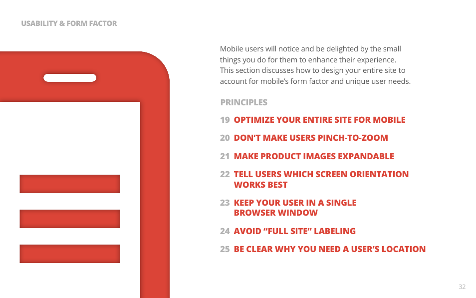 Google PRINCIPLES OF MOBILE SITE DESIGN: DELIGHT USERS AND DRIVE CONVERSIONS User Manual | Page 32 / 42