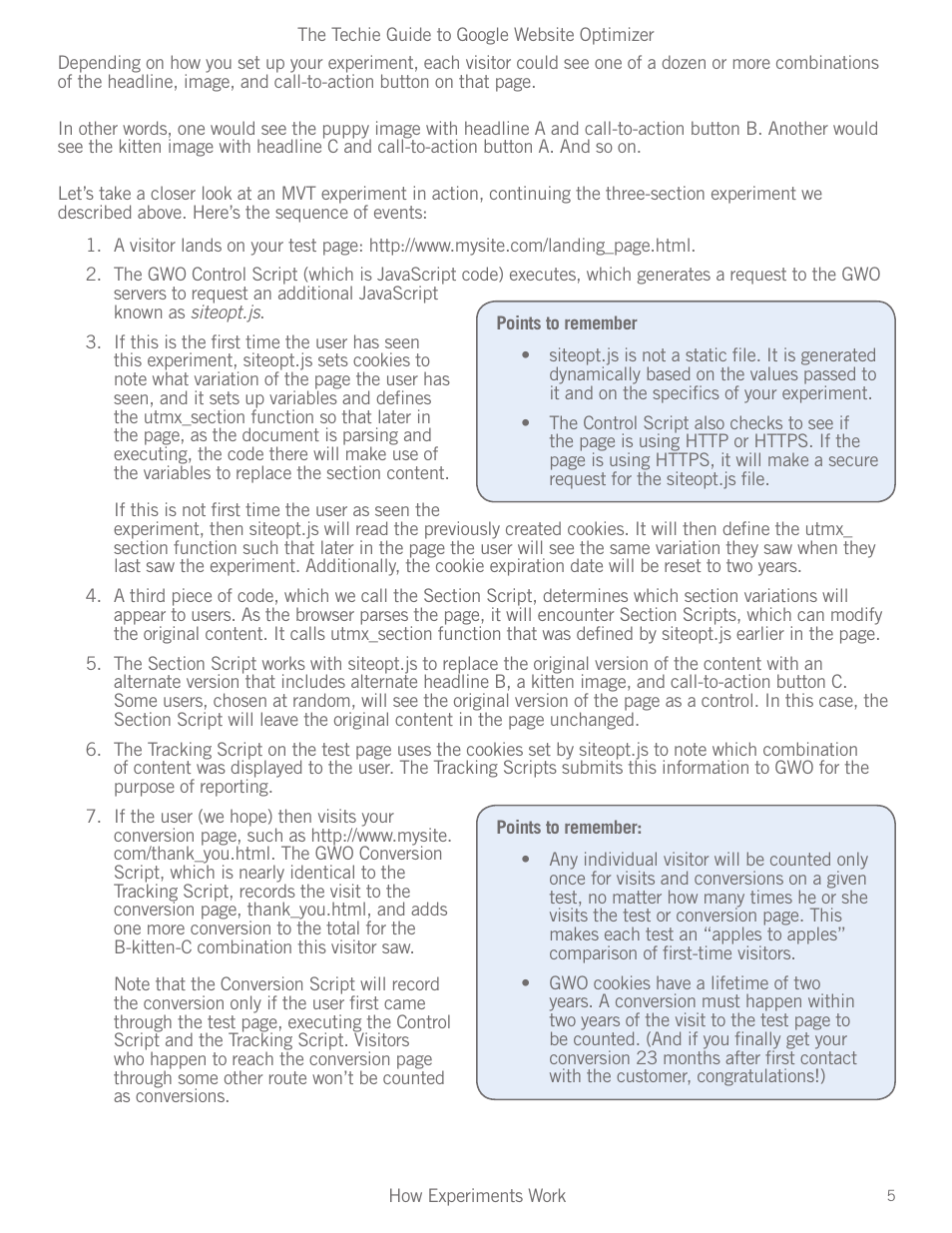 Google Website Optimizer v 1.0 The Techie Guide User Manual | Page 5 / 26