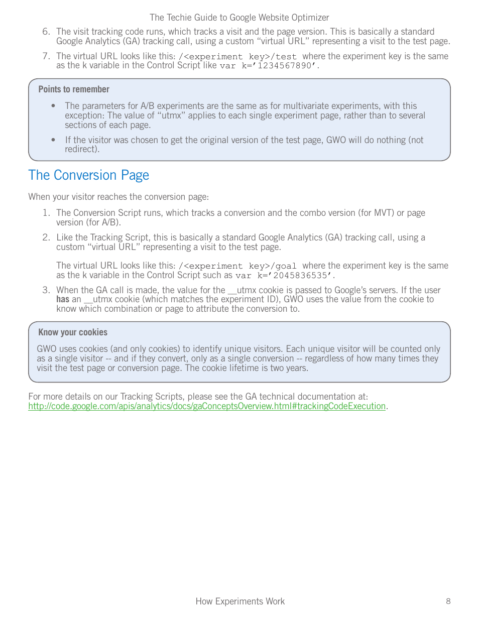 The conversion page | Google Website Optimizer v 1.0 The Techie Guide User Manual | Page 8 / 26