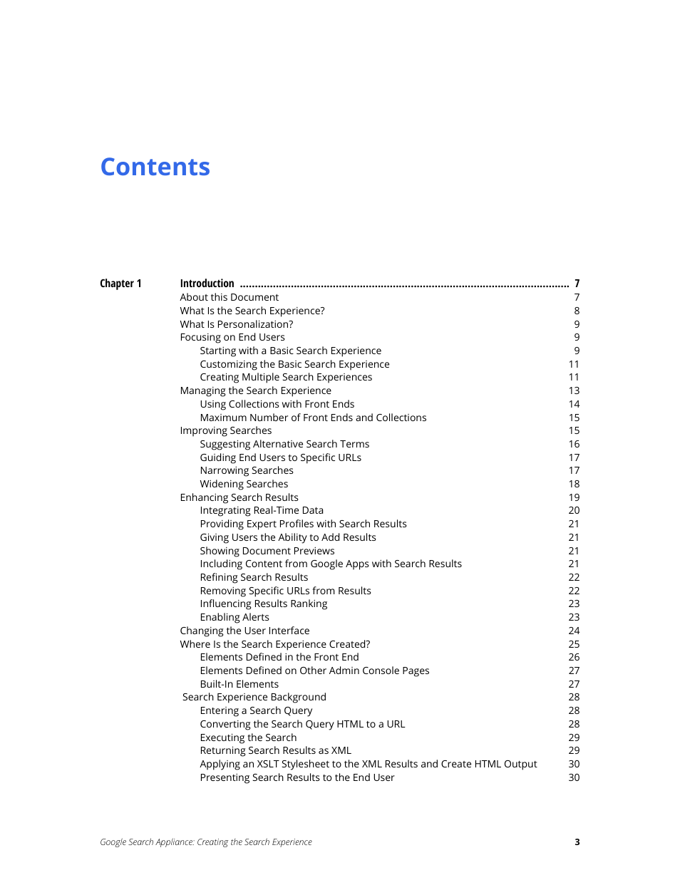 Google Search Appliance Creating the Search Experience User Manual | Page 3 / 141