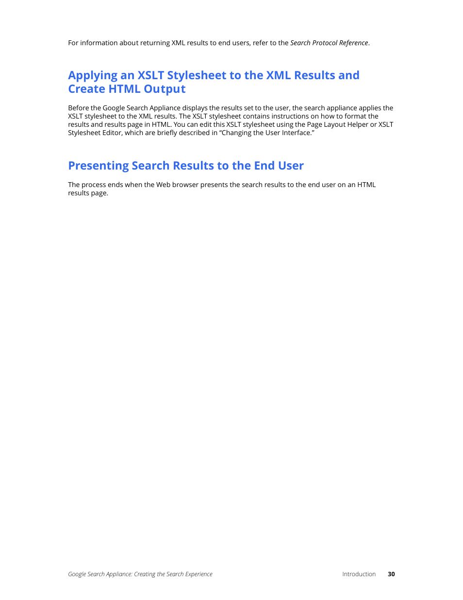 Presenting search results to the end user | Google Search Appliance Creating the Search Experience User Manual | Page 30 / 141