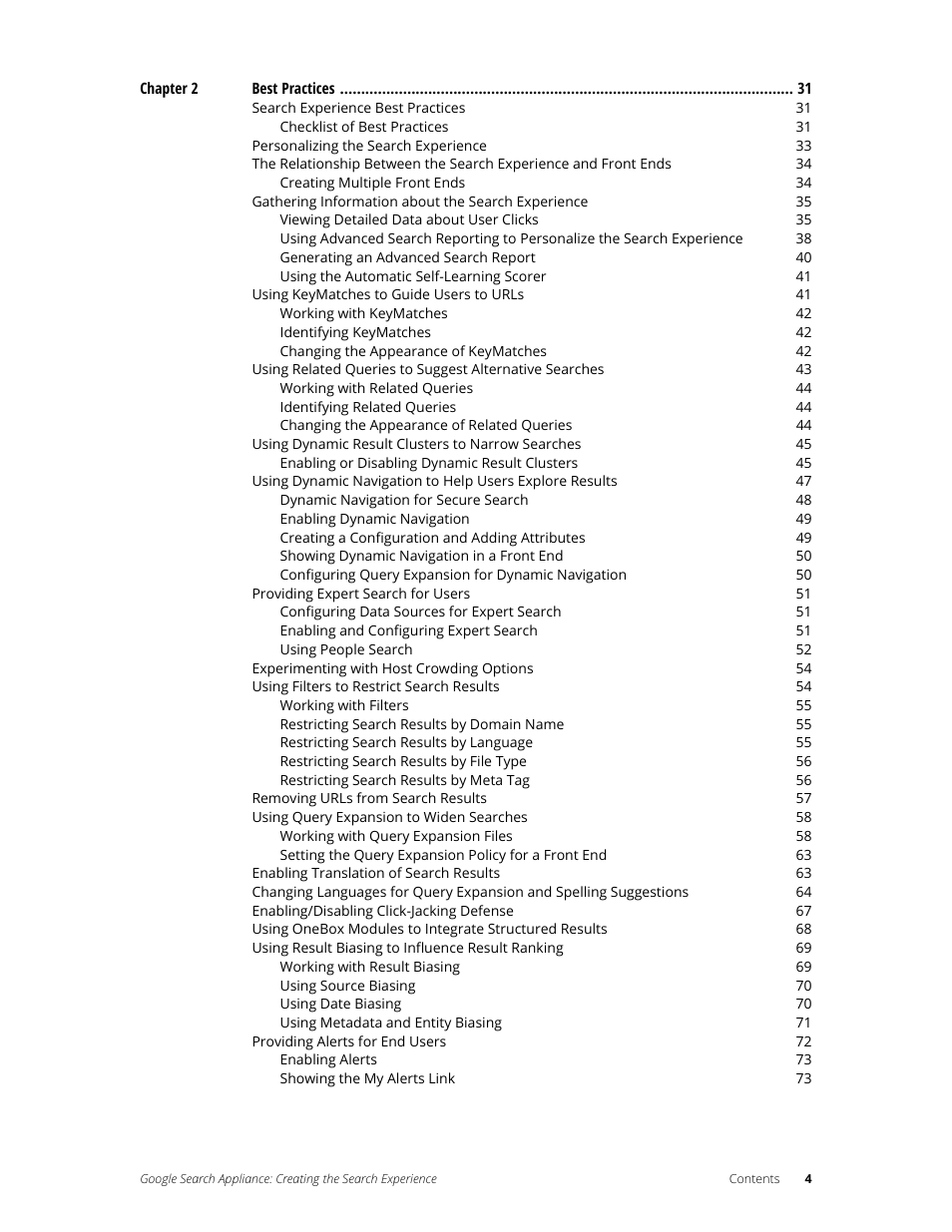 Google Search Appliance Creating the Search Experience User Manual | Page 4 / 141