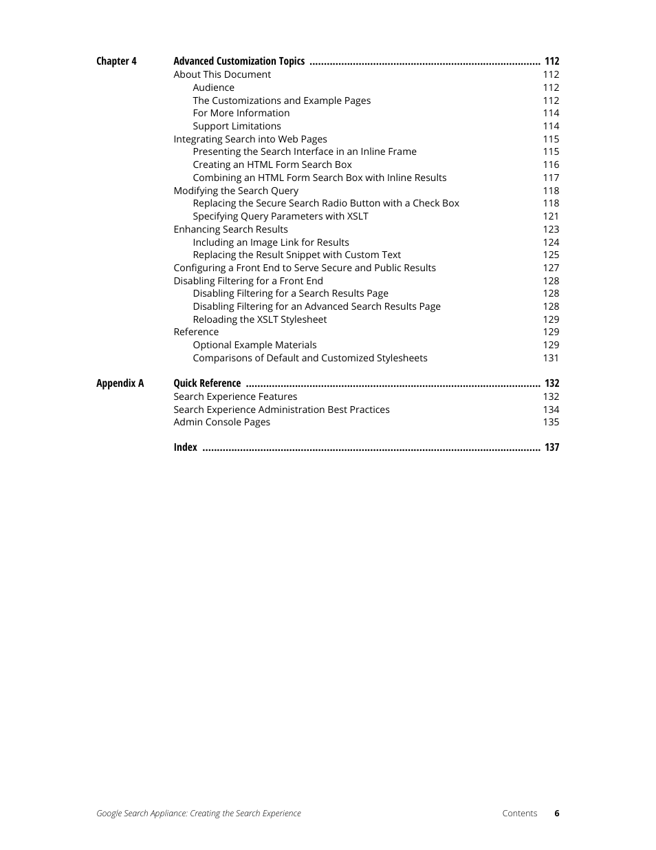 Google Search Appliance Creating the Search Experience User Manual | Page 6 / 141