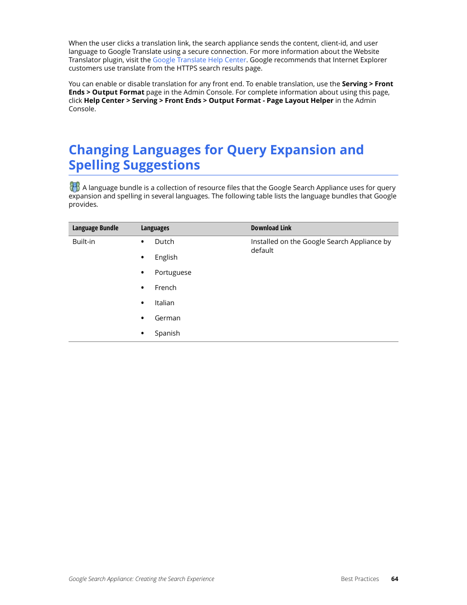 Google Search Appliance Creating the Search Experience User Manual | Page 64 / 141