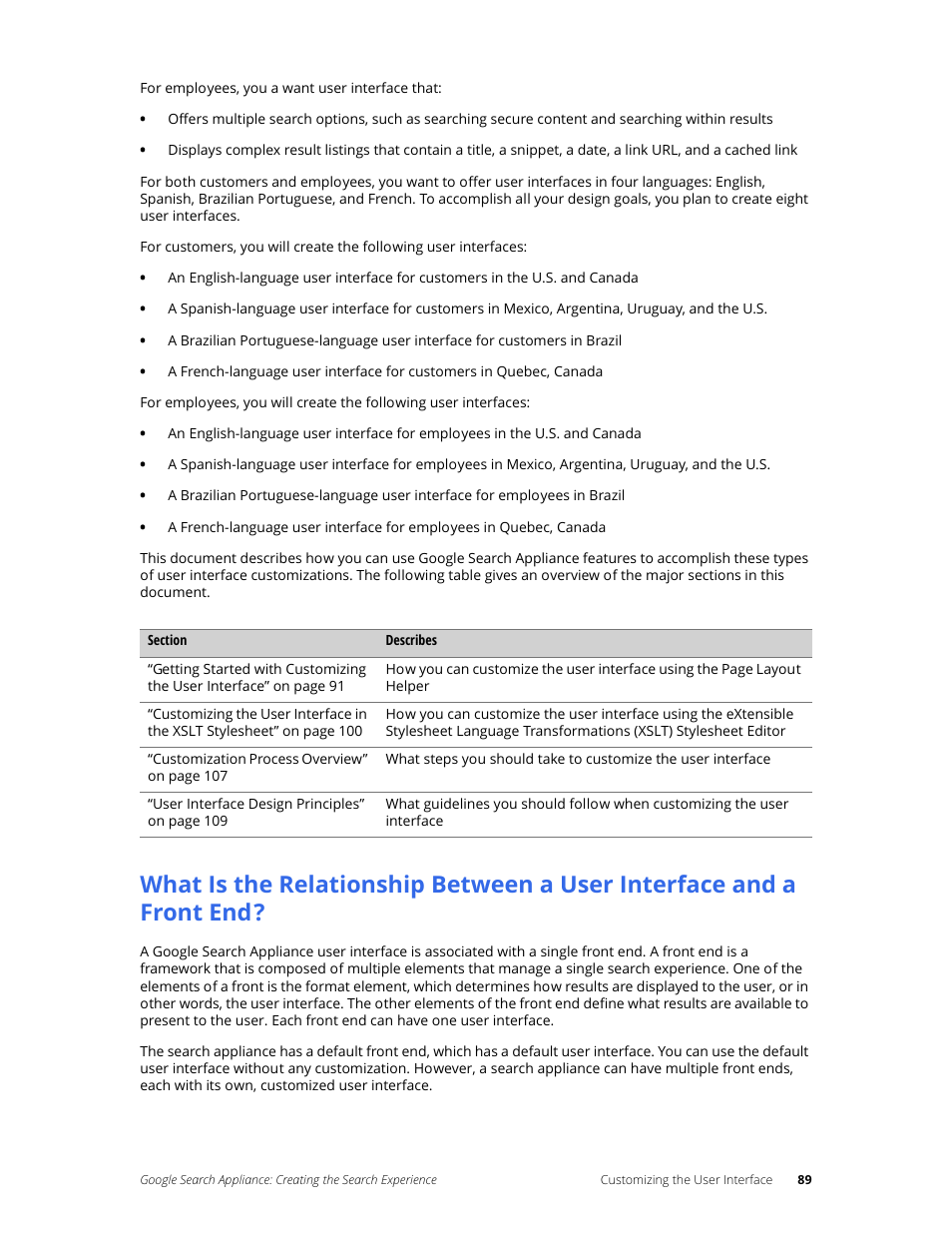 Google Search Appliance Creating the Search Experience User Manual | Page 89 / 141