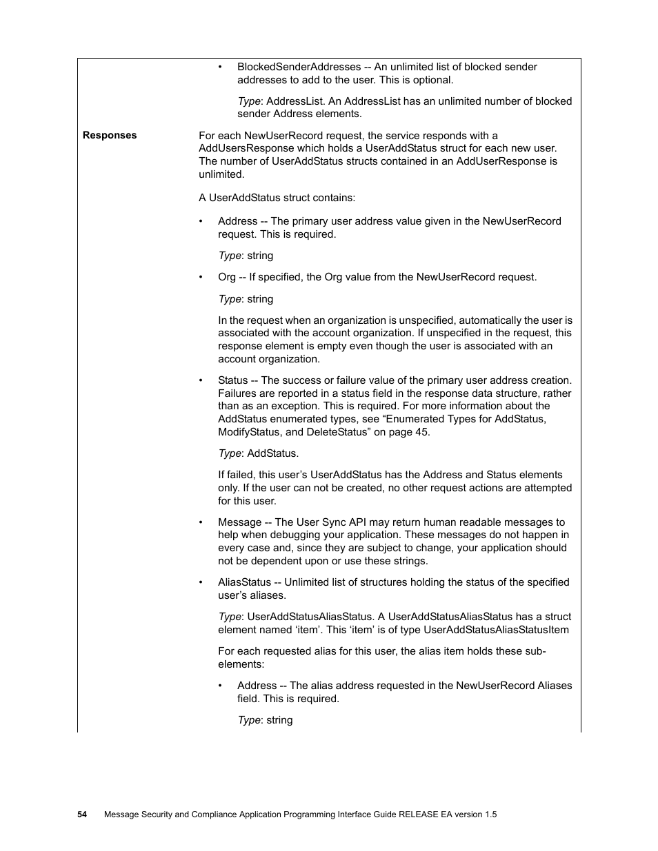 Google Apps Security and Compliance Services Web Services Application Programming Interface Guide, Early Access Version 1.5 User Manual | Page 56 / 70
