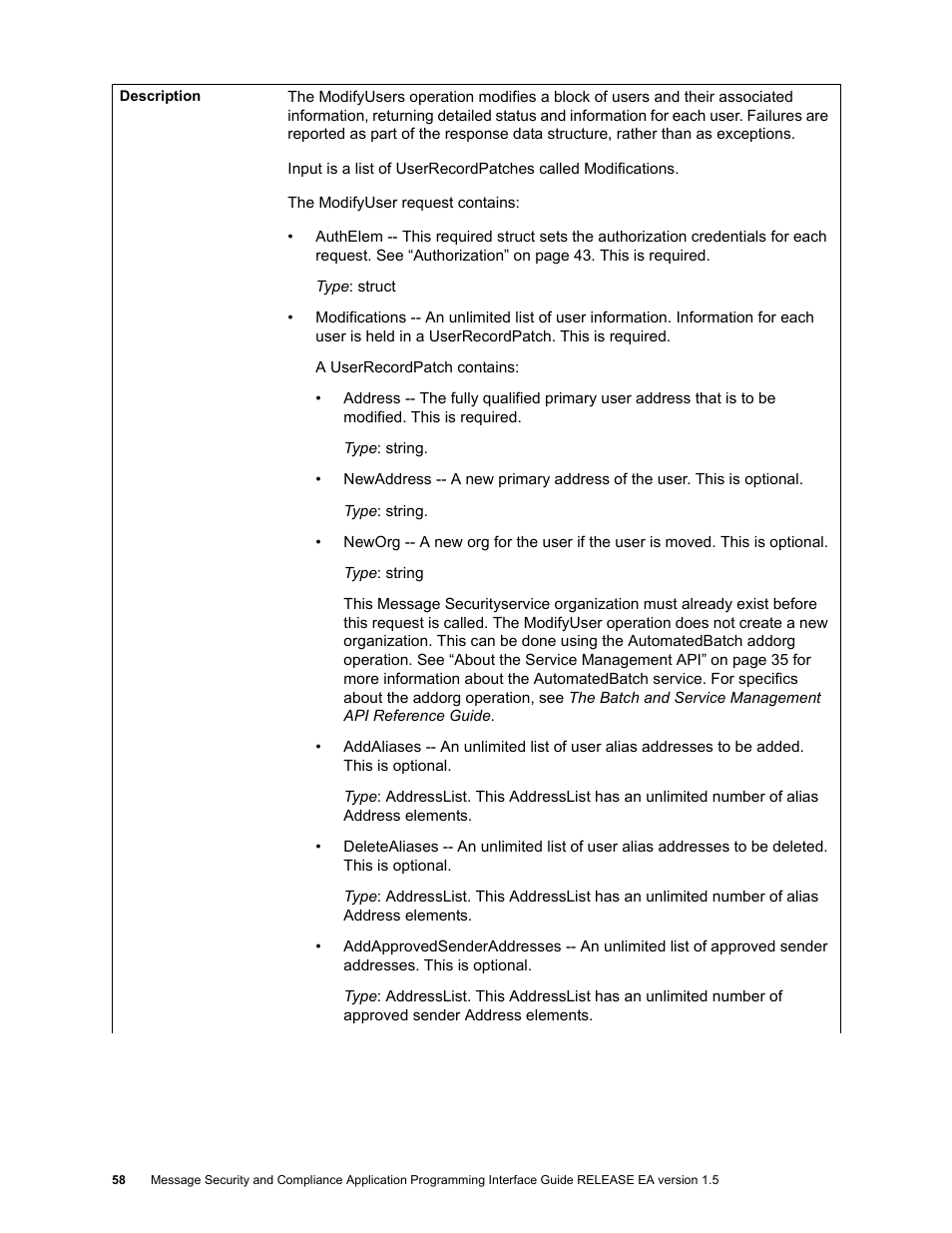 Google Apps Security and Compliance Services Web Services Application Programming Interface Guide, Early Access Version 1.5 User Manual | Page 60 / 70