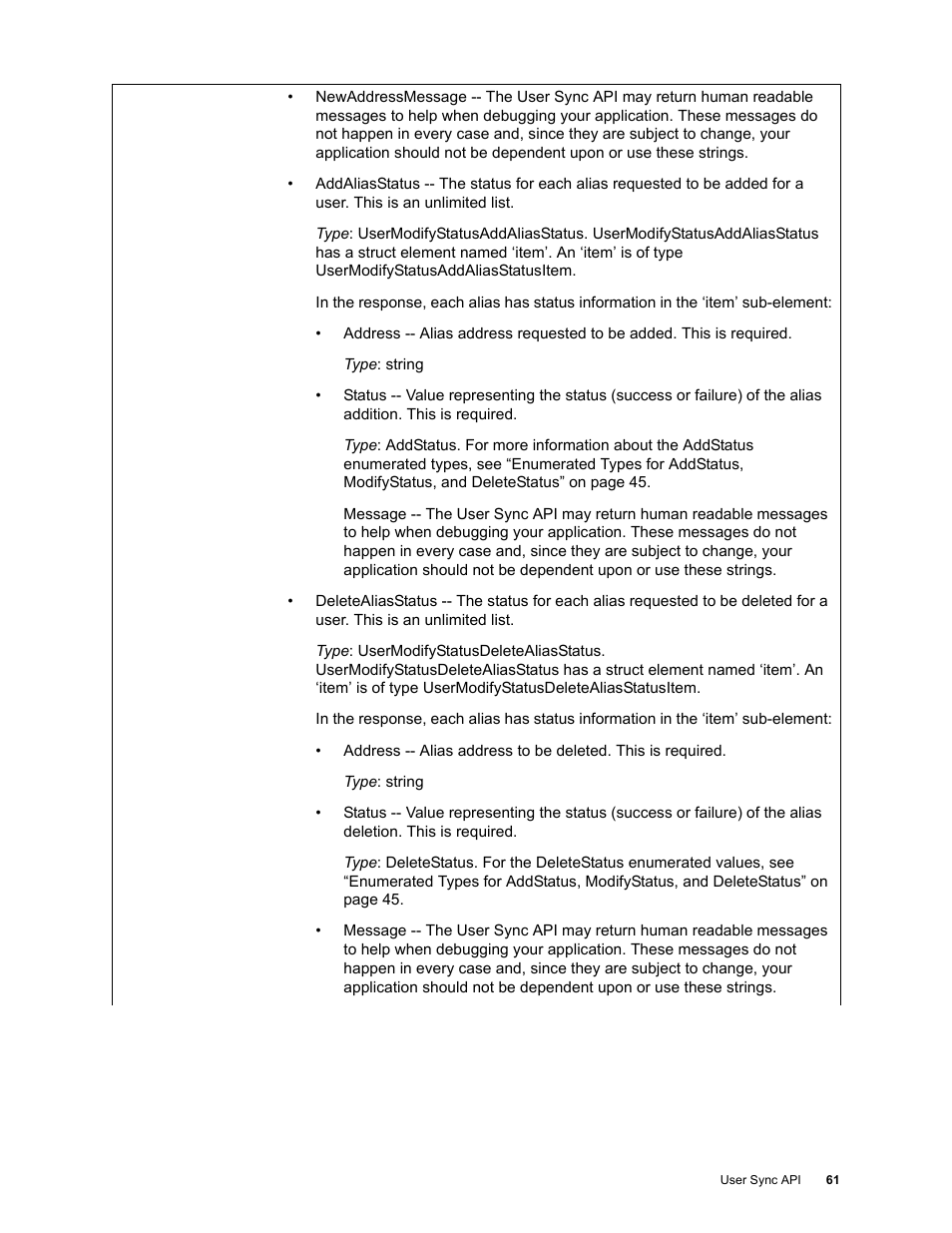 Google Apps Security and Compliance Services Web Services Application Programming Interface Guide, Early Access Version 1.5 User Manual | Page 63 / 70