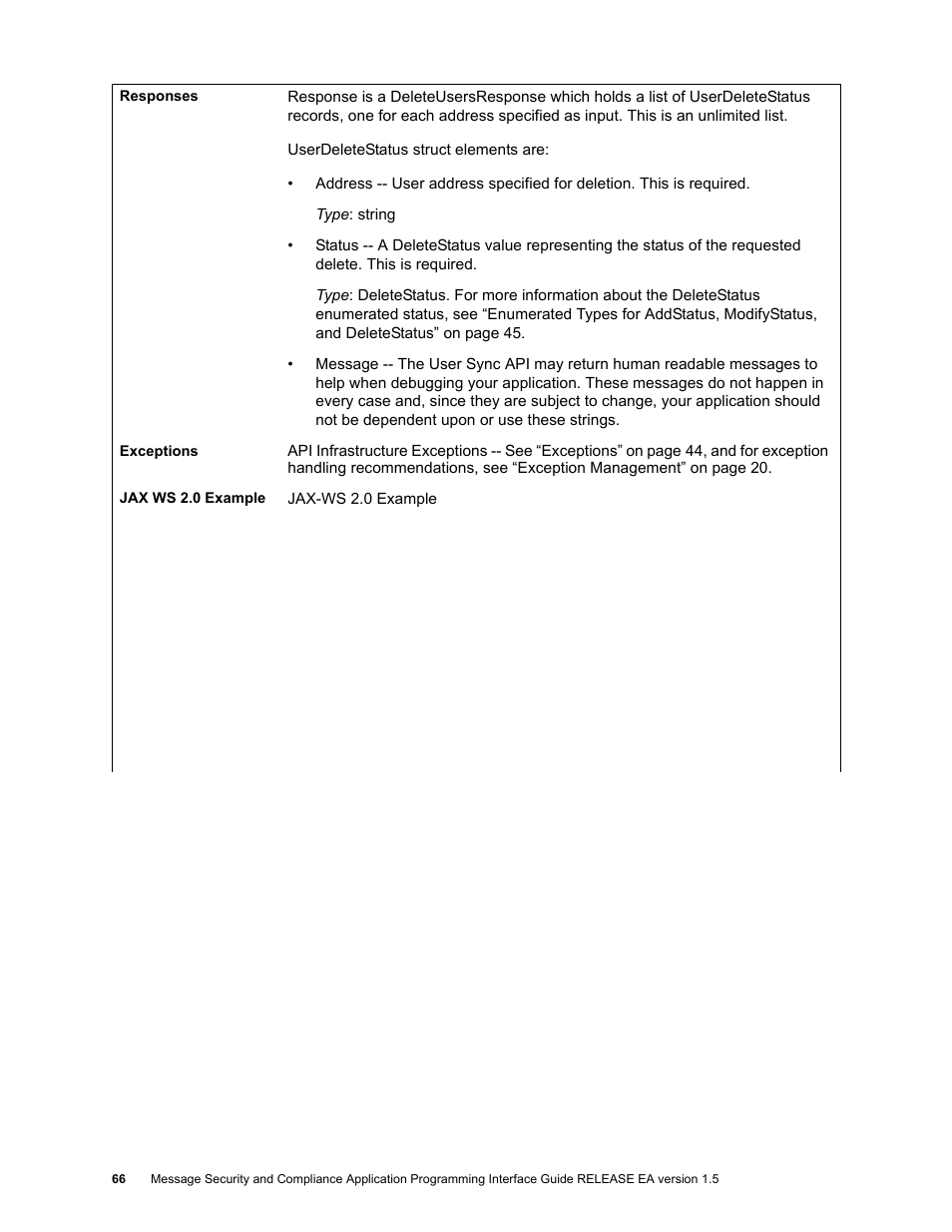 Google Apps Security and Compliance Services Web Services Application Programming Interface Guide, Early Access Version 1.5 User Manual | Page 68 / 70