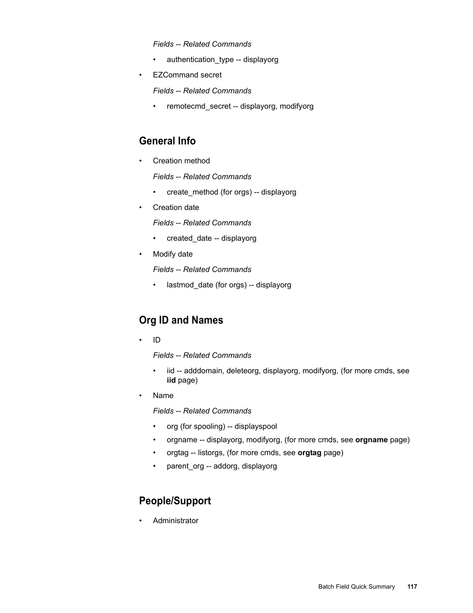 General info, Org id and names, People/support | Google Message Security Batch Reference Guide User Manual | Page 114 / 561