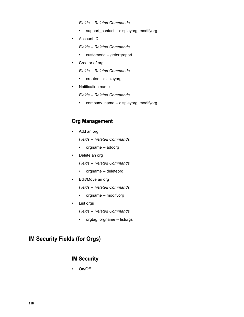 Org management, Im security fields (for orgs), Im security | Google Message Security Batch Reference Guide User Manual | Page 115 / 561
