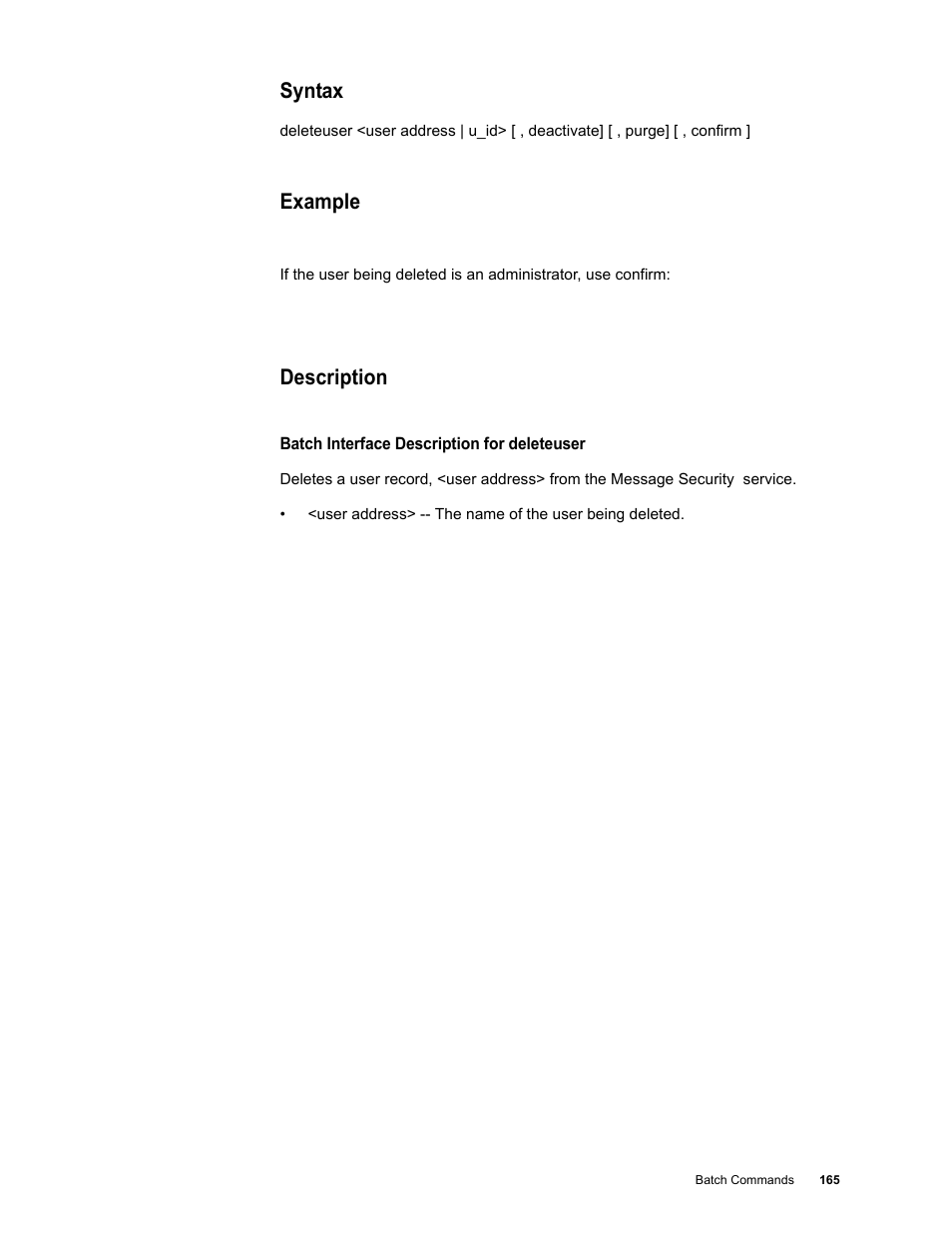 Syntax, Example, Description | Google Message Security Batch Reference Guide User Manual | Page 162 / 561