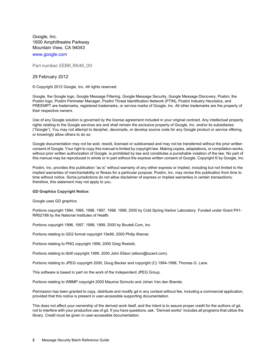 Google Message Security Batch Reference Guide User Manual | Page 2 / 561