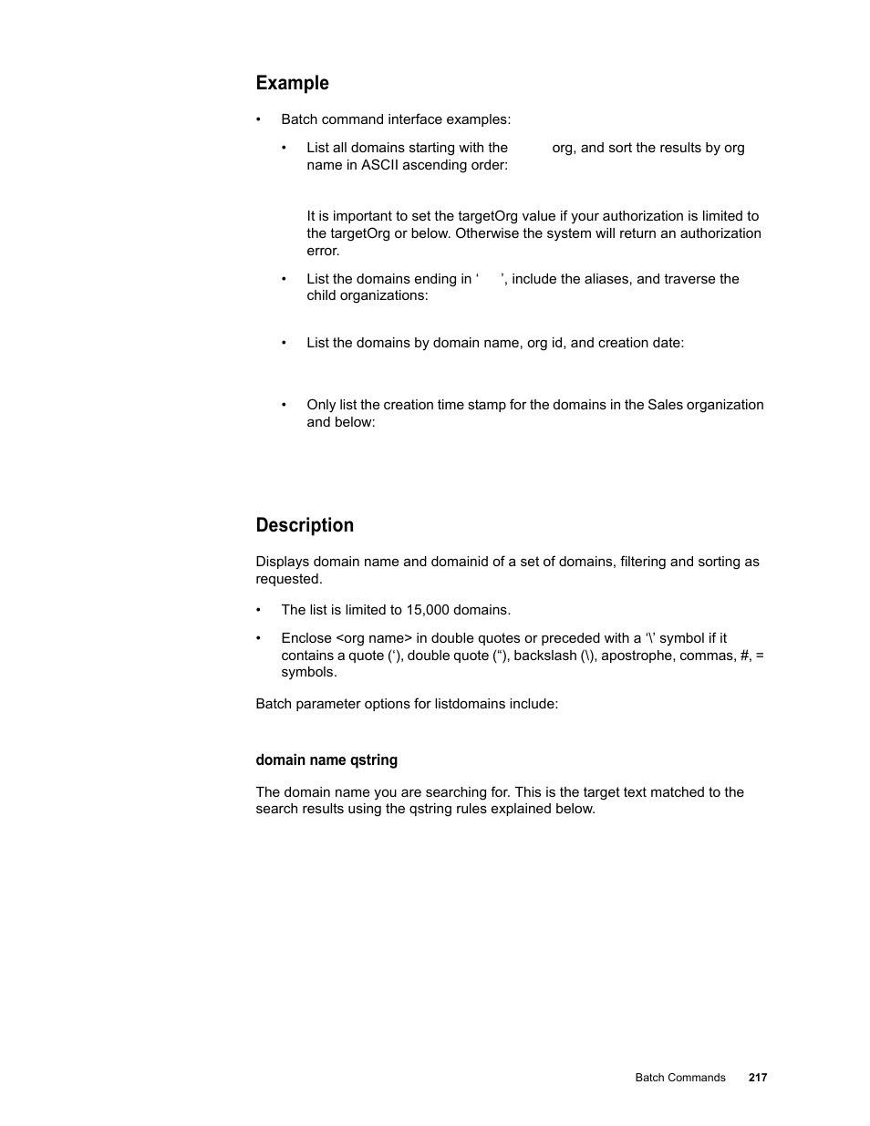 Example, Description | Google Message Security Batch Reference Guide User Manual | Page 214 / 561