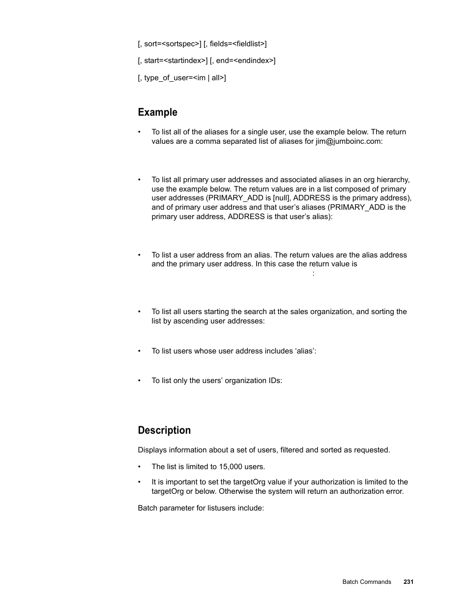 Example, Description | Google Message Security Batch Reference Guide User Manual | Page 228 / 561