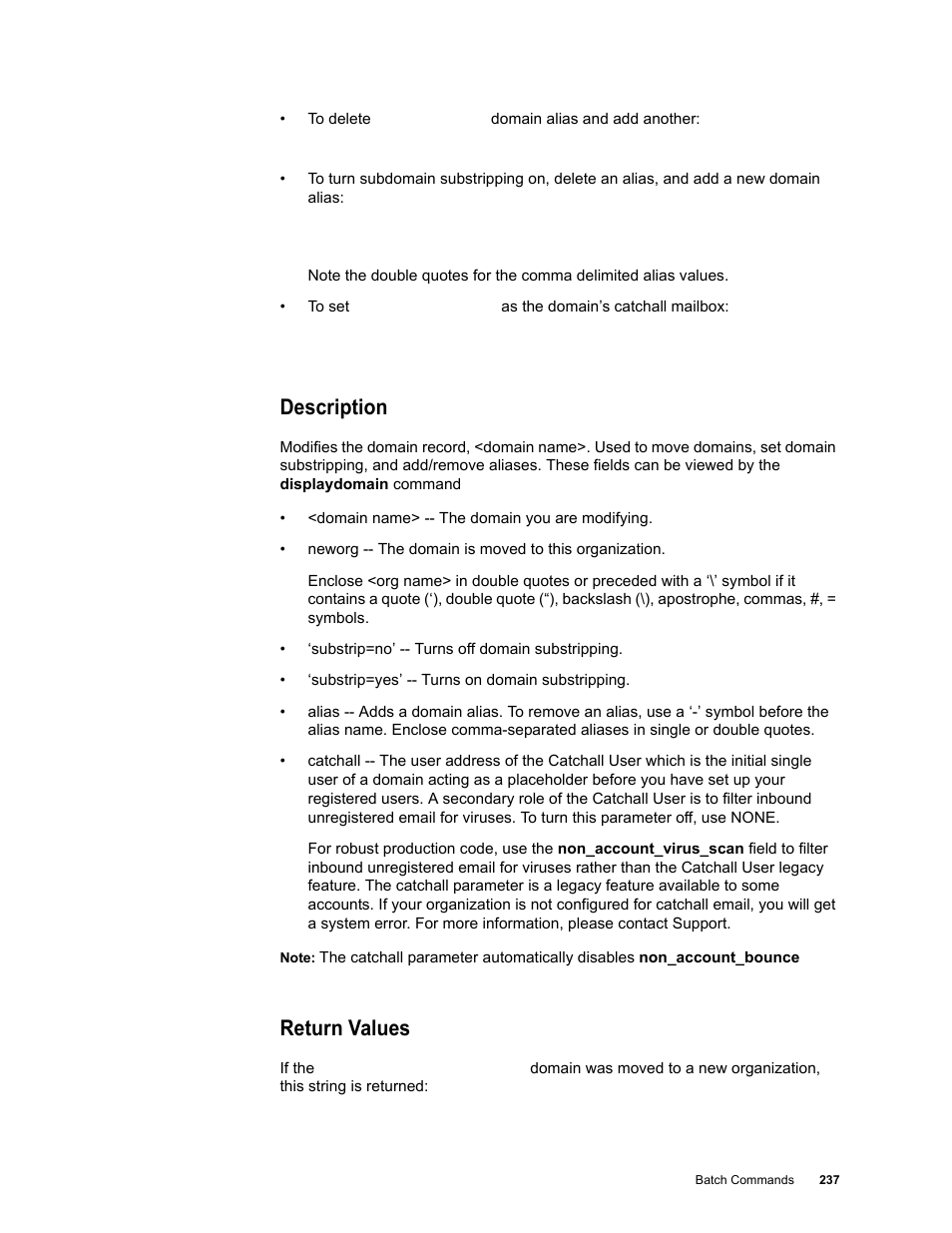 Description, Return values | Google Message Security Batch Reference Guide User Manual | Page 234 / 561