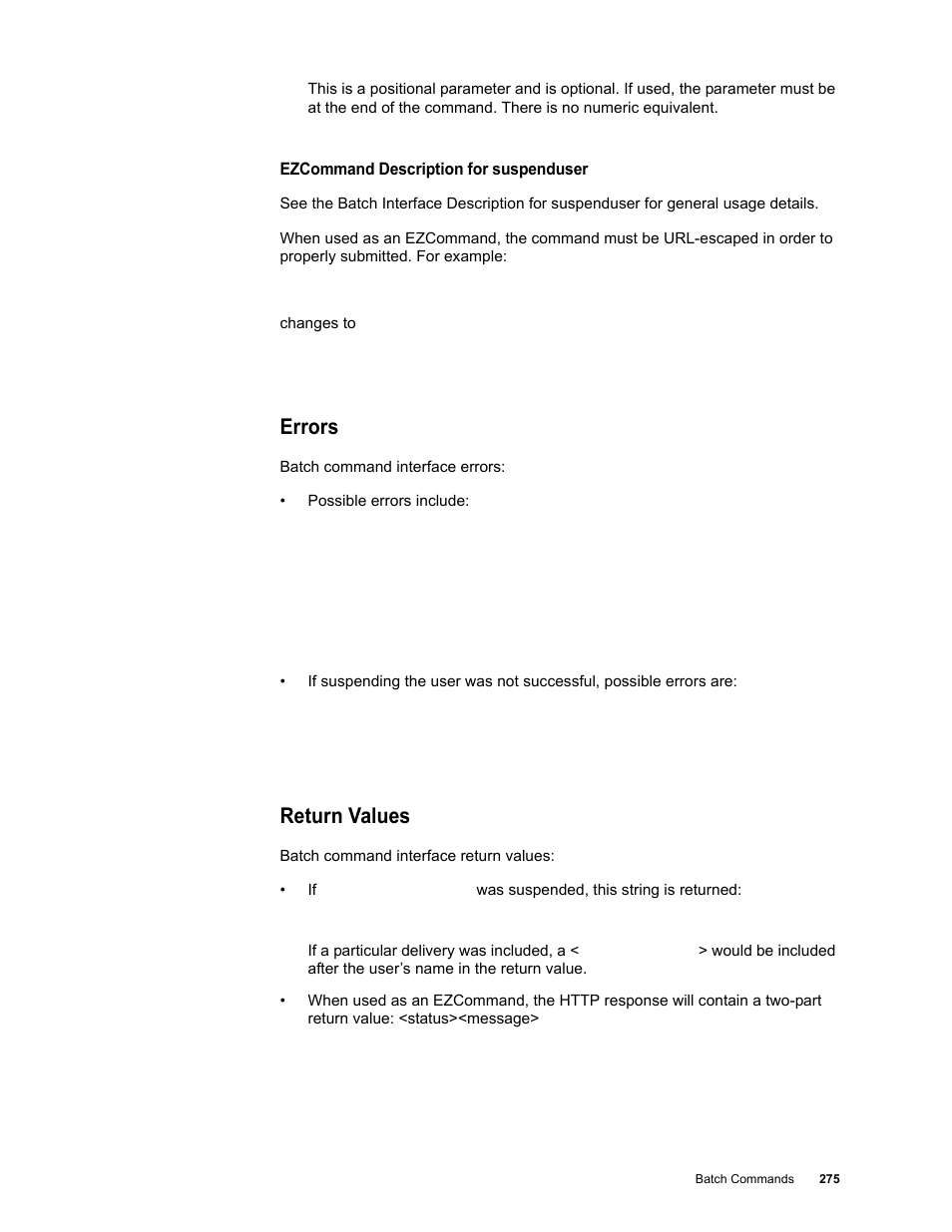 Errors, Return values | Google Message Security Batch Reference Guide User Manual | Page 272 / 561