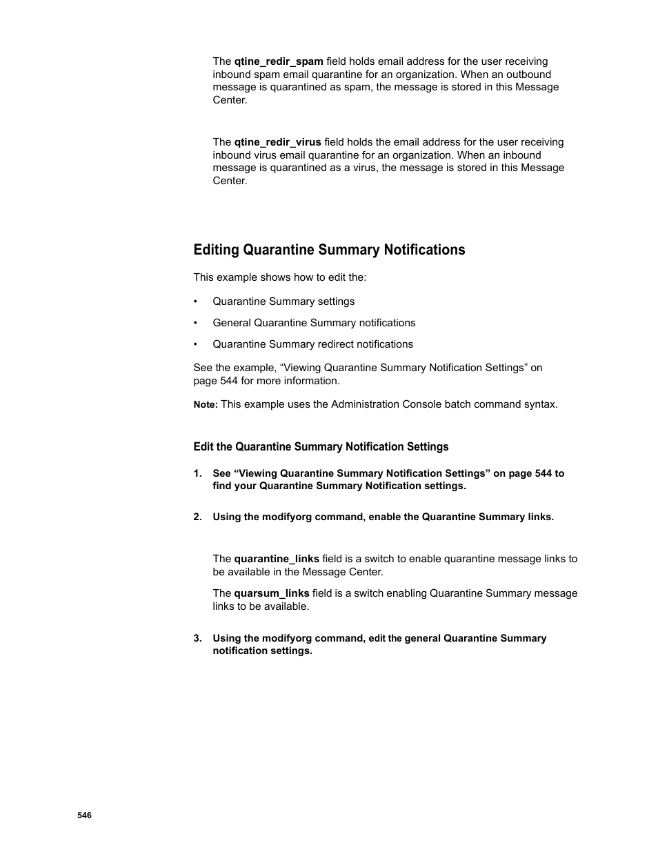 Editing quarantine summary notifications | Google Message Security Batch Reference Guide User Manual | Page 533 / 561