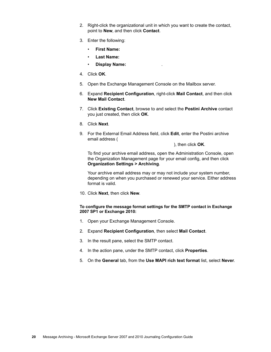 Google Message Archiving Microsoft Exchange Journaling Configuration Guide For Exchange Server 2007 and 2010 User Manual | Page 18 / 33