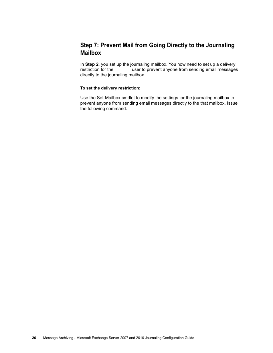 Google Message Archiving Microsoft Exchange Journaling Configuration Guide For Exchange Server 2007 and 2010 User Manual | Page 24 / 33