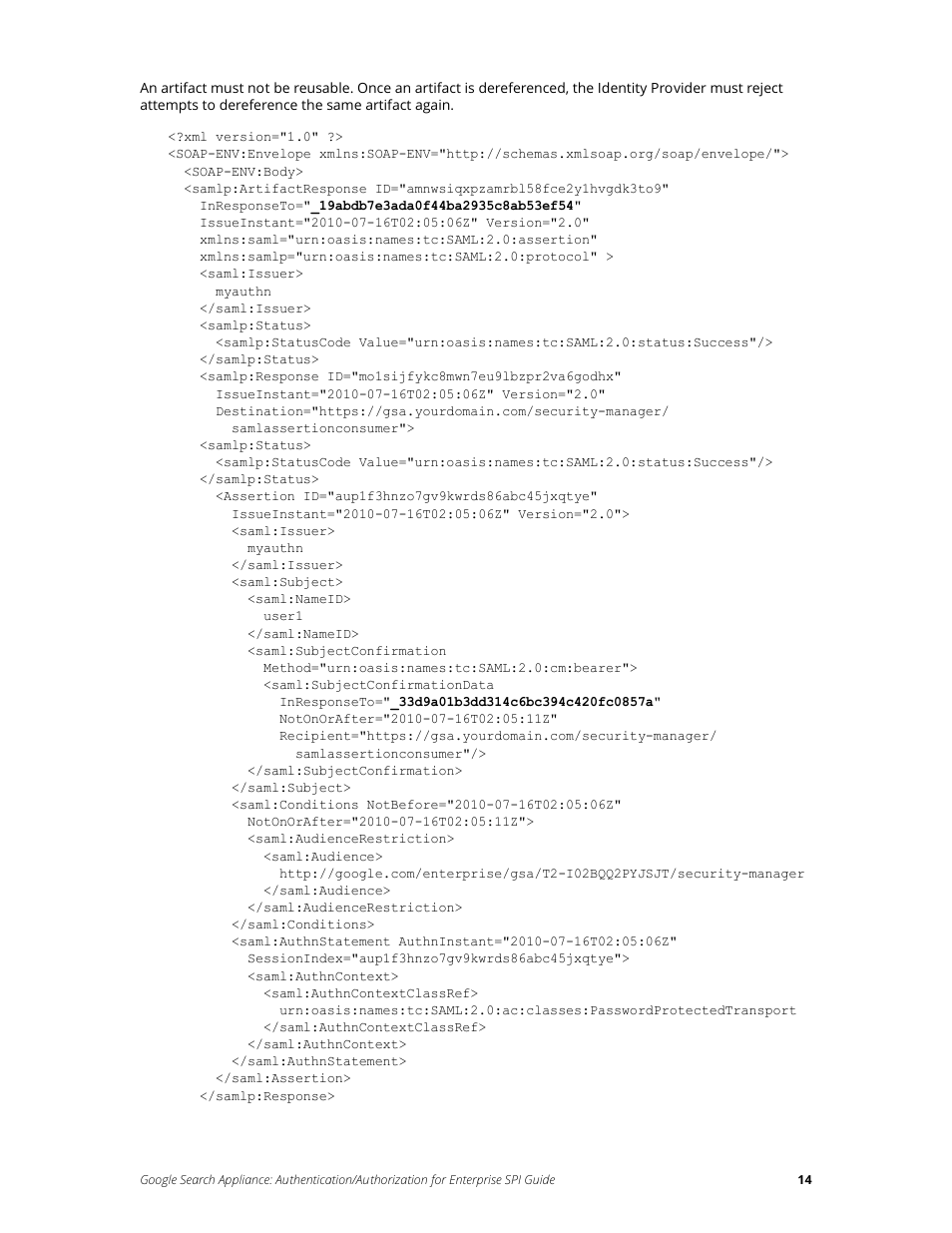 Google Search Appliance Authentication/Authorization for Enterprise SPI Guide User Manual | Page 14 / 33