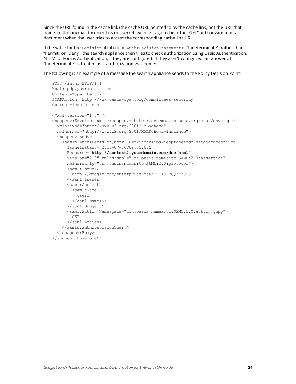 Google Search Appliance Authentication/Authorization for Enterprise SPI Guide User Manual | Page 24 / 33