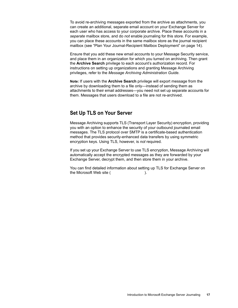 Set up tls on your server | Google Message Archiving Microsoft Exchange Journaling Configuration Guide For Exchange Server 2000 and 2003 User Manual | Page 14 / 43