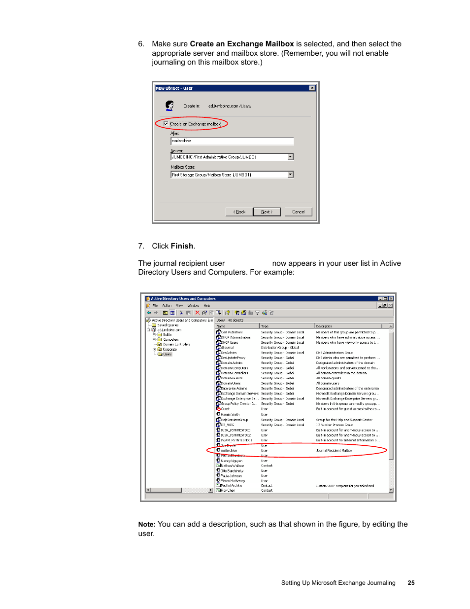 Google Message Archiving Microsoft Exchange Journaling Configuration Guide For Exchange Server 2000 and 2003 User Manual | Page 21 / 43
