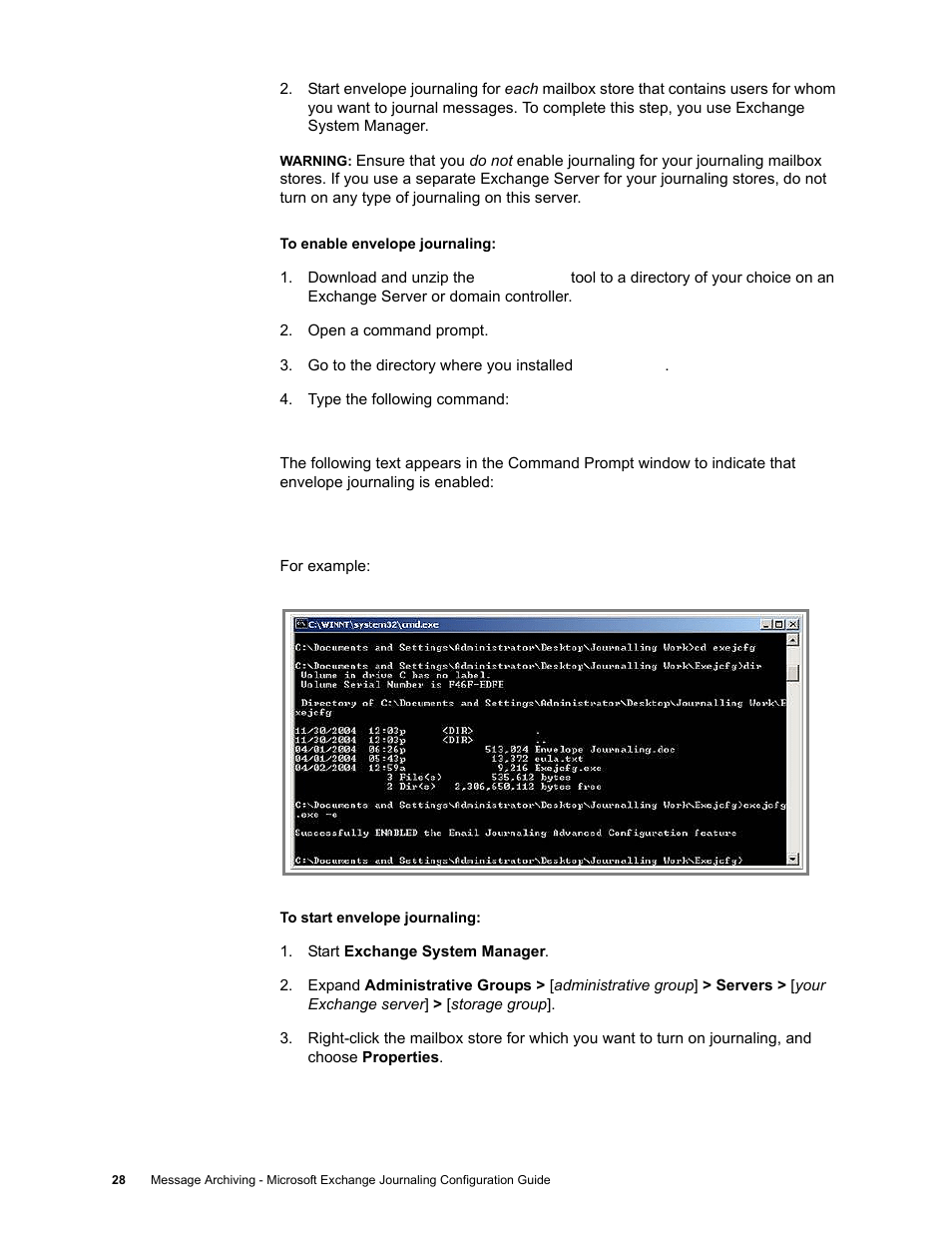 Google Message Archiving Microsoft Exchange Journaling Configuration Guide For Exchange Server 2000 and 2003 User Manual | Page 24 / 43