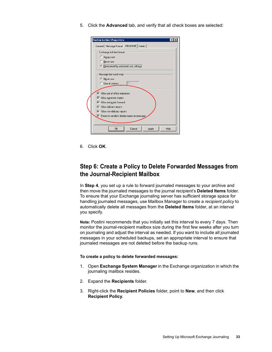 Google Message Archiving Microsoft Exchange Journaling Configuration Guide For Exchange Server 2000 and 2003 User Manual | Page 29 / 43