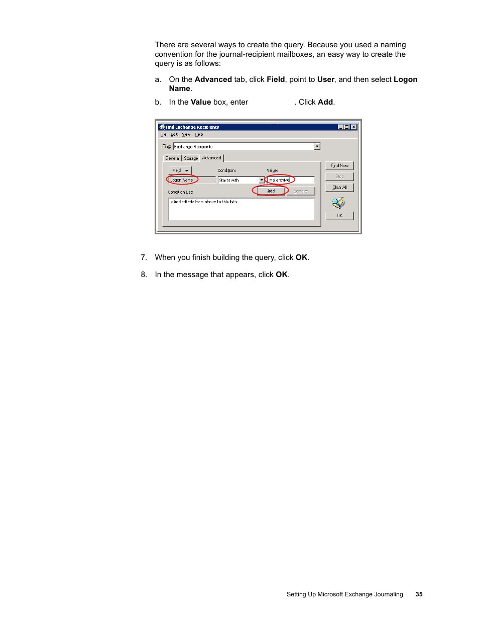 Google Message Archiving Microsoft Exchange Journaling Configuration Guide For Exchange Server 2000 and 2003 User Manual | Page 31 / 43