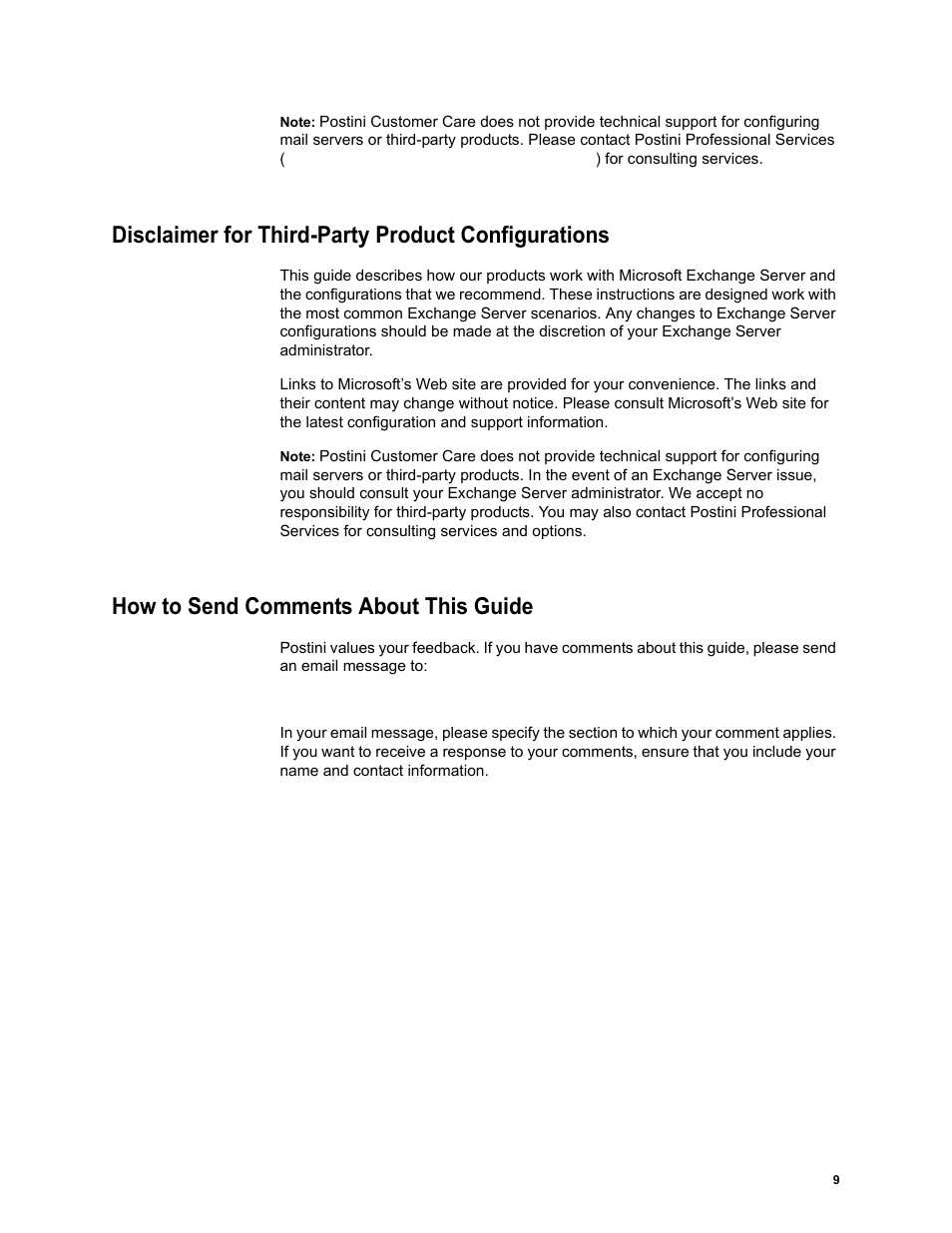 Disclaimer for third-party product configurations, How to send comments about this guide | Google Message Archiving Microsoft Exchange Journaling Configuration Guide For Exchange Server 2000 and 2003 User Manual | Page 7 / 43
