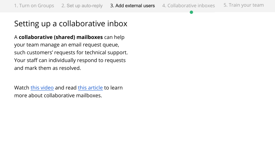 Setting up a collaborative inbox | Google Groups setup for administrators User Manual | Page 18 / 20