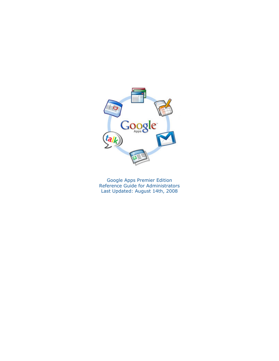 Google Apps Premier Edition Reference Guide for Administrators User Manual | 8 pages
