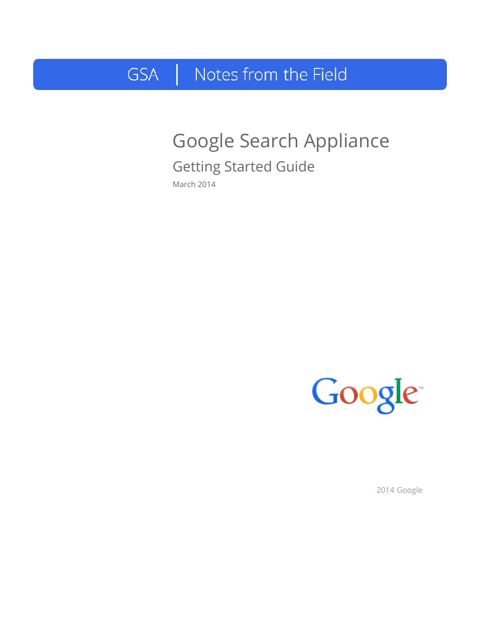 Google Search Appliance Getting Started Guide User Manual | 20 pages