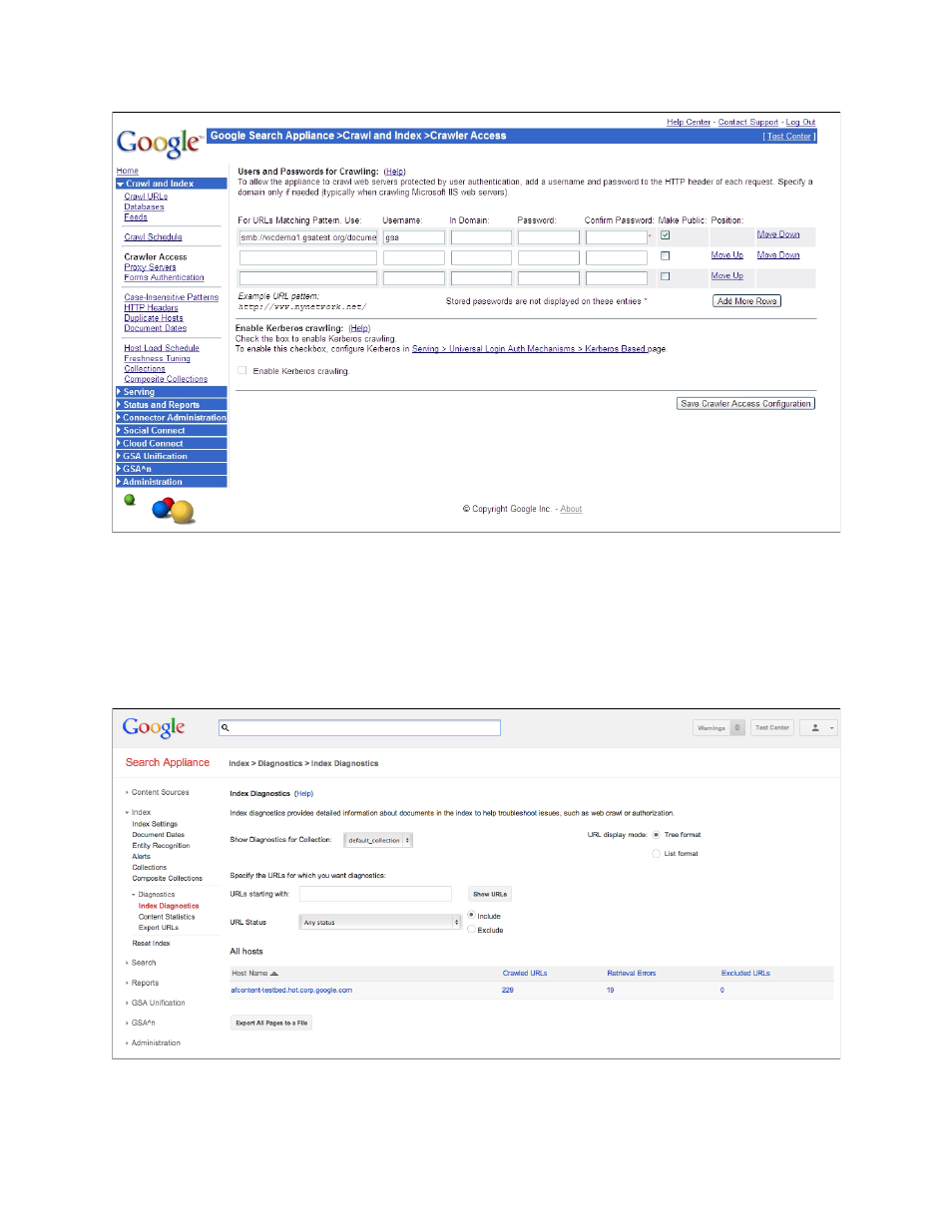Checking crawler progress | Google Search Appliance Getting Started Guide User Manual | Page 10 / 20