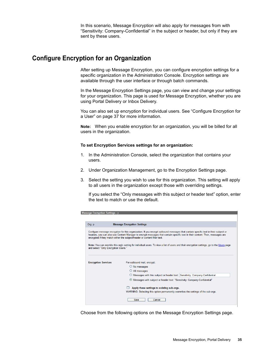 Configure encryption for an organization | Google Message Encryption Administration Guide User Manual | Page 34 / 59