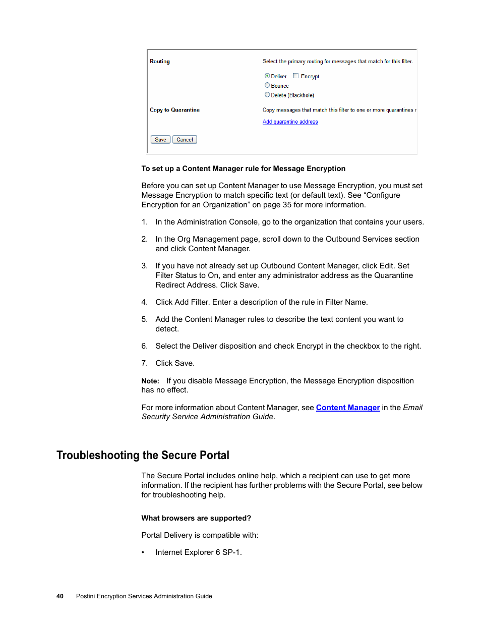 Troubleshooting the secure portal | Google Message Encryption Administration Guide User Manual | Page 39 / 59