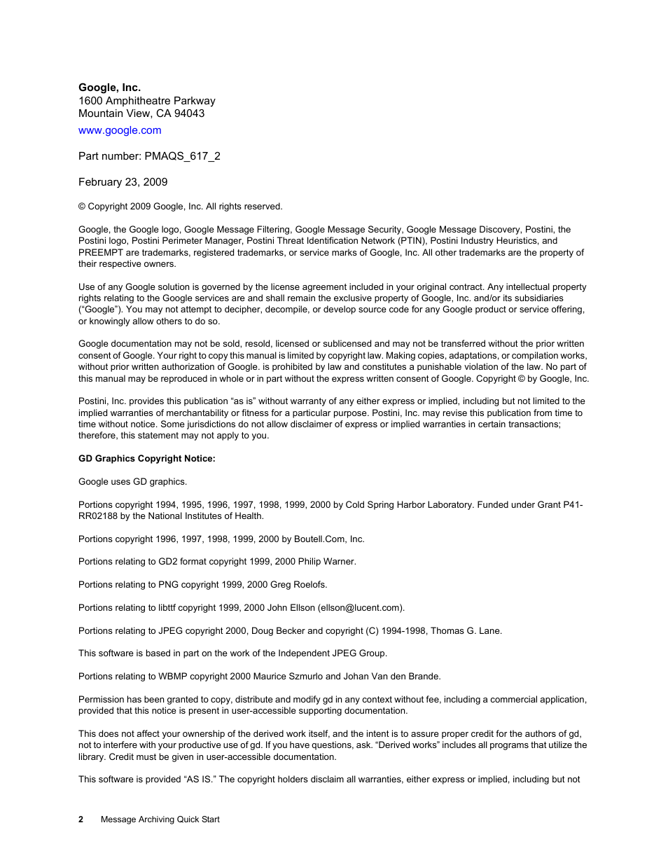 Google Message Archiving Quick Start User Manual | Page 2 / 26